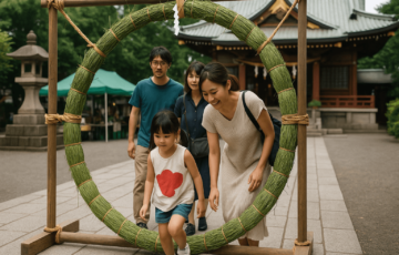 大祓茅の輪くぐりと水上祭