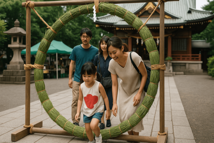 大祓茅の輪くぐりと水上祭