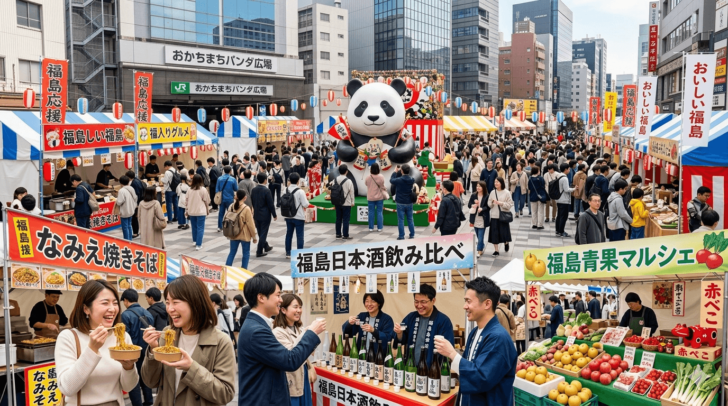 パンダ広場で福島